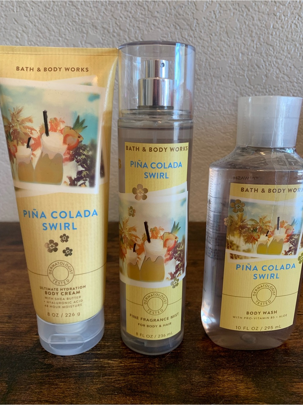 Bath & Body Works Piña Colada Swirl Body Cream, Mist, & Wash